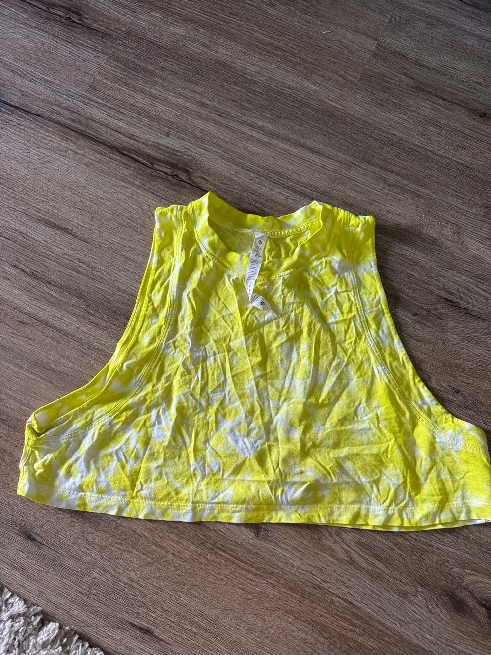 lululemon athletica Yellow Tie-Dye Crop Tank
